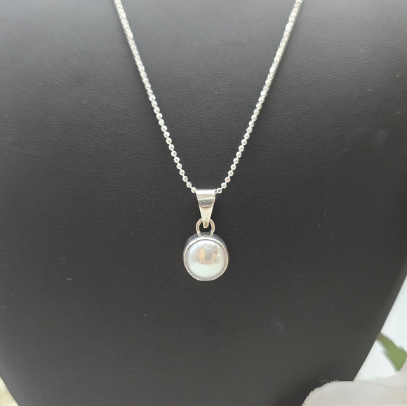♥️ SIMPLY PEARLY STERLING SILVER NECKLACE - Picture 7 of 7